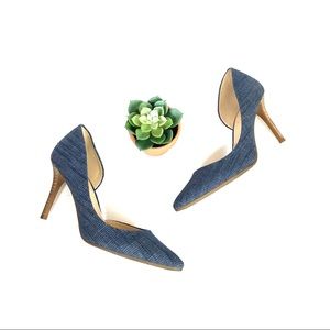 Jessica Simpson Livvy Blue Denim Dorsay Shoes RARE